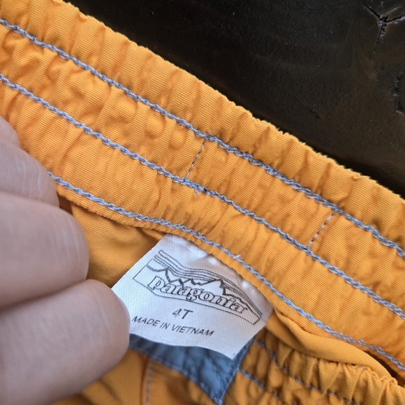 Patagonia Orange Blue Color Block Baby Boys Board Shorts Swim Bottoms Size 4T - Picture 3 of 5